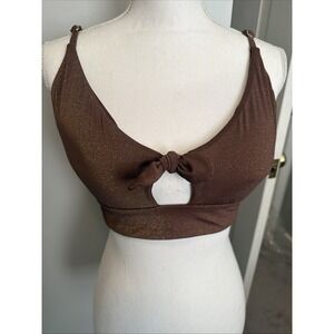 Max Swim Charlie shimmer bralette bikini top Size 38D Golden Bronze